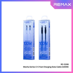 100W ( C to C )-REMAX RC-C108 C-C Mecha Series 100W Type-C to Type-C Fast Charging Data Cable - Black