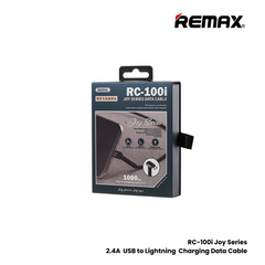 REMAX RC-100i Joy Series 2.4A USB to Lightning 2-in-1 Charging Data Cable - Black