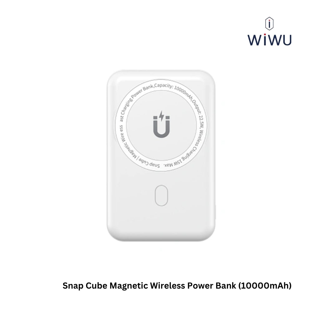 WIWU - Snap Cube 10000mAh PD+QC Magnetic Wireless Power Bank (20W+22.5W) - White