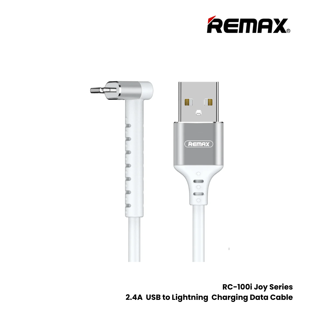 REMAX RC-100i Joy Series 2.4A USB to Lightning 2-in-1 Charging Data Cable - White