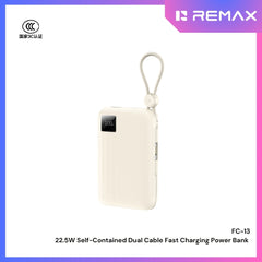 REMAX - FC-13 10000mAh Self-contained dual fast charging cable  Power bank ( PD20W+QC22.5W) - Beige