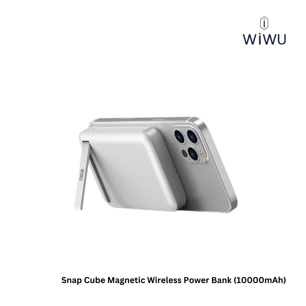 WIWU - Snap Cube 10000mAh PD+QC Magnetic Wireless Power Bank (20W+22.5W) - White