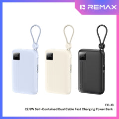 REMAX - FC-13 10000mAh Self-contained dual fast charging cable  Power bank ( PD20W+QC22.5W) - Black