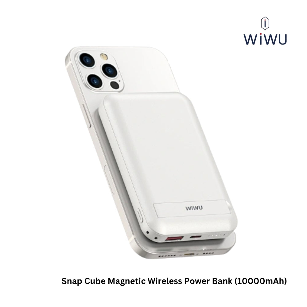 WIWU - Snap Cube 10000mAh PD+QC Magnetic Wireless Power Bank (20W+22.5W) - White