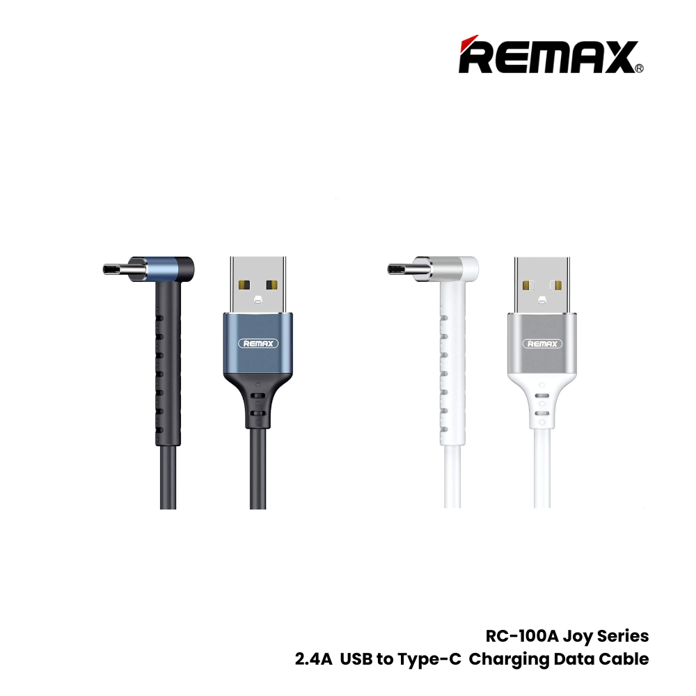 2.4A ( Type-C )-REMAX RC-100A Joy Series 2.4A USB to Type-C 2-in-1 Charging Data Cable - White