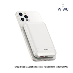 WIWU - Snap Cube 10000mAh PD+QC Magnetic Wireless Power Bank (20W+22.5W) - White