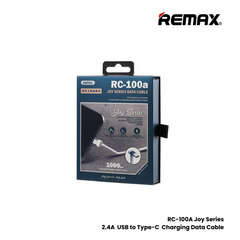 2.4A ( Type-C )-REMAX RC-100A Joy Series 2.4A USB to Type-C 2-in-1 Charging Data Cable - Black