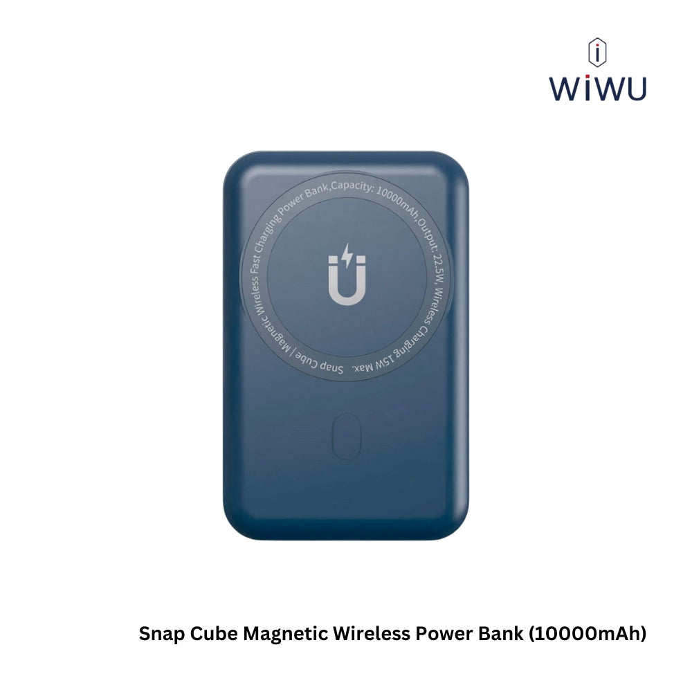 WIWU - Snap Cube 10000mAh PD+QC Magnetic Wireless Power Bank (20W+22.5W) - Blue