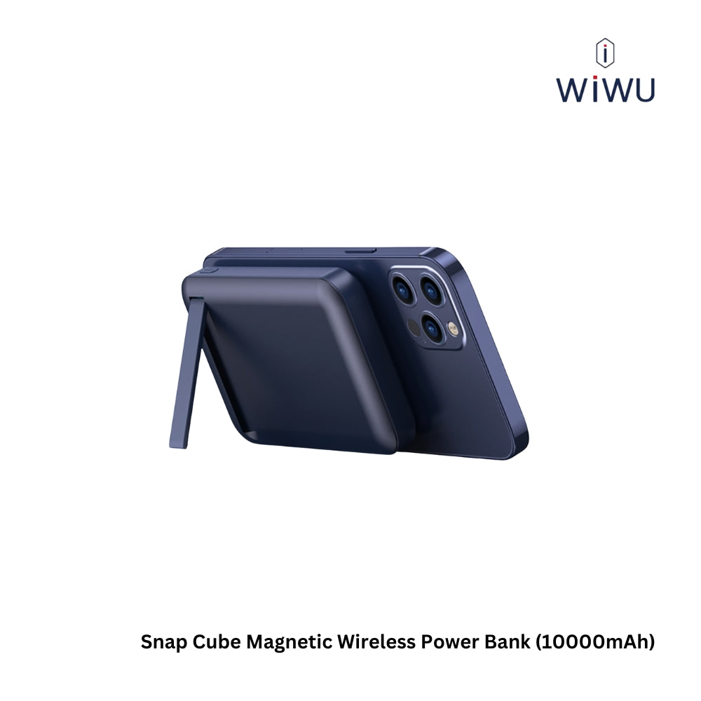 WIWU - Snap Cube 10000mAh PD+QC Magnetic Wireless Power Bank (20W+22.5W) - Blue