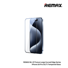 REMAX WL-07 Future large Curved Edge Series iPhone 16 Pro (6.3") Matte HD Tempered Glass - Clear