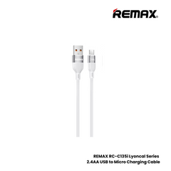 REMAX RC-C135i Lyoncal Series 2.4A USB to Lightning Fast Charing Data Cable - White