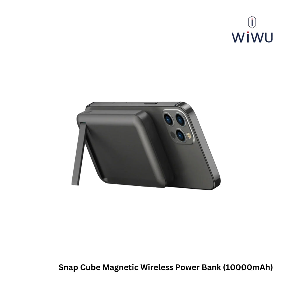 WIWU - Snap Cube 10000mAh PD+QC Magnetic Wireless Power Bank (20W+22.5W) - Black