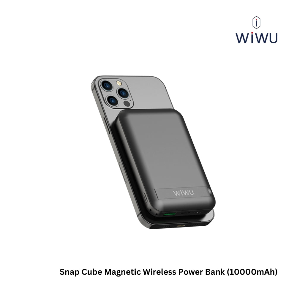 WIWU - Snap Cube 10000mAh PD+QC Magnetic Wireless Power Bank (20W+22.5W) - Black
