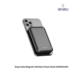 WIWU - Snap Cube 10000mAh PD+QC Magnetic Wireless Power Bank (20W+22.5W) - Black