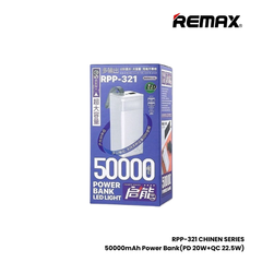 REMAX RPP-321 Chinen Series 50000mAh PD+QC Fast Charging Power Bank(PD 20W+QC 22.5W) - Blue