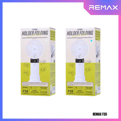 REMAX F35 Digital Display Folding Handheld Fan - White