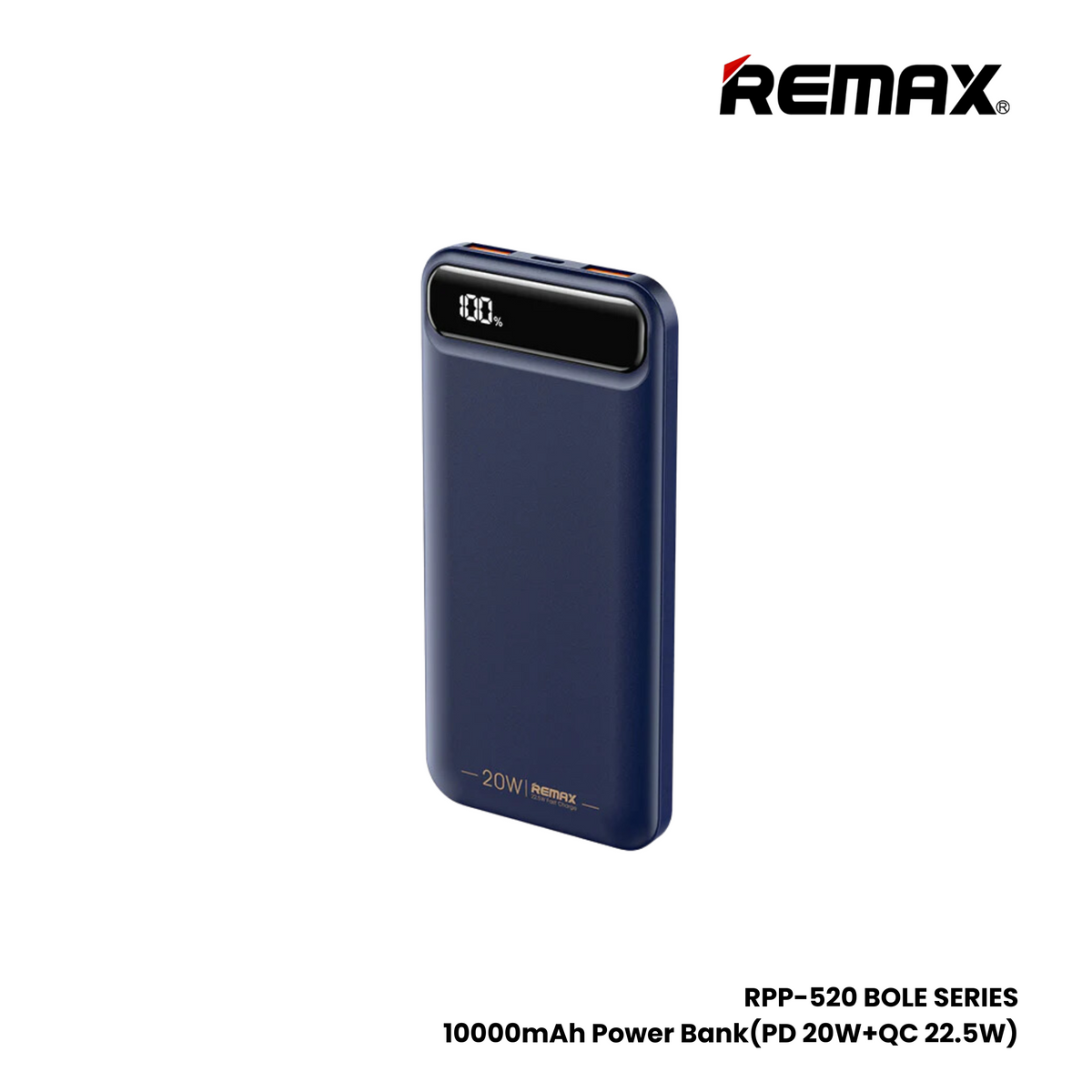 REMAX RPP-520 Bole Series 10000mAh PD+QC Fast Charging Power Bank(PD 20W+QC 22.5W) - Power Bank