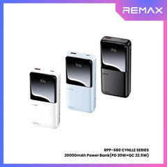 REMAX RPP-680 Cynlle Series 20000mAh PD+QC Fast Charging Power Bank(PD 20W+QC 22.5W) - Black