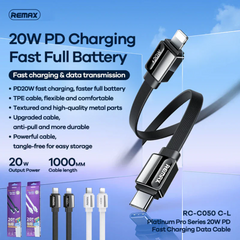 20W ( C to Lightning )-REMAX RC-C050 C-L Platinum Pro Series 20W Type-C to Lightning Fast Charging PD Charging Data Cable - Black