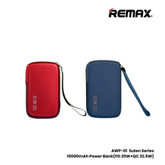 REMAX AWP-01 Suten Series 10000mAh All-in-one PD+QC Magnetic Wireless Power Bank(PD 20W+QC 22.5W)- Blue