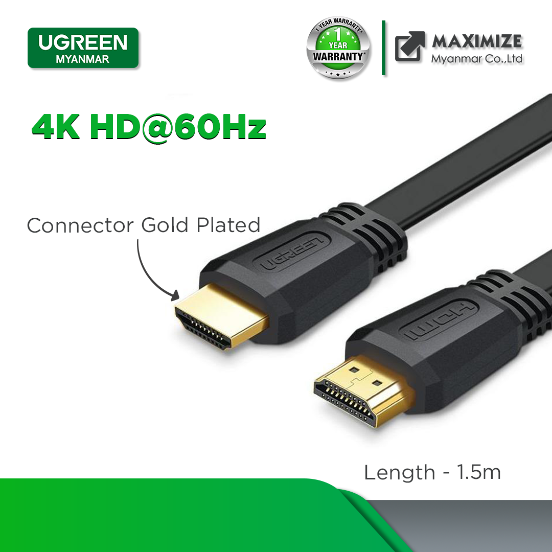 UGREEN ED015 4K 60 Hz HDMI 2.0 Flat Cable for TV HD Monitor Projector - 3M