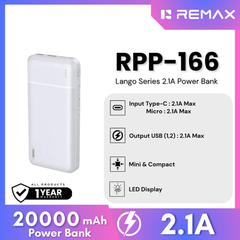 REMAX RPP-166 Lango Series 20000mAh Power Bank - White