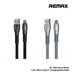 2.4A ( Type-C )-REMAX RC-159A Gonro Series 2.4A USB to Type-C Charging Data Cable - Silver