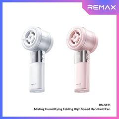 REMAX - RS-SF31 Misting Humidifying Folding High Speed Handheld Fan - Pink
