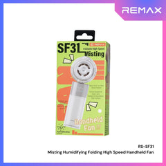 REMAX - RS-SF31 Misting Humidifying Folding High Speed Handheld Fan - Pink