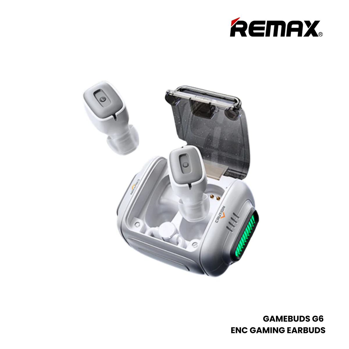 REMAX GAMEBUDS G6 Interstellar Series ENC Gaming Bluetooth Wireless Earbuds - White