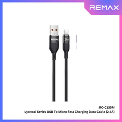 REMAX - RC-C135M Lyoncal Series USB to Micro Fast Charging Data Cable ( 2.4A ) - Black