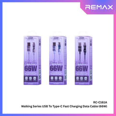 REMAX - RC-C161A A-C Walking Series USB to Type-C Fast Charging Data Cable ( 66W ) - Blue