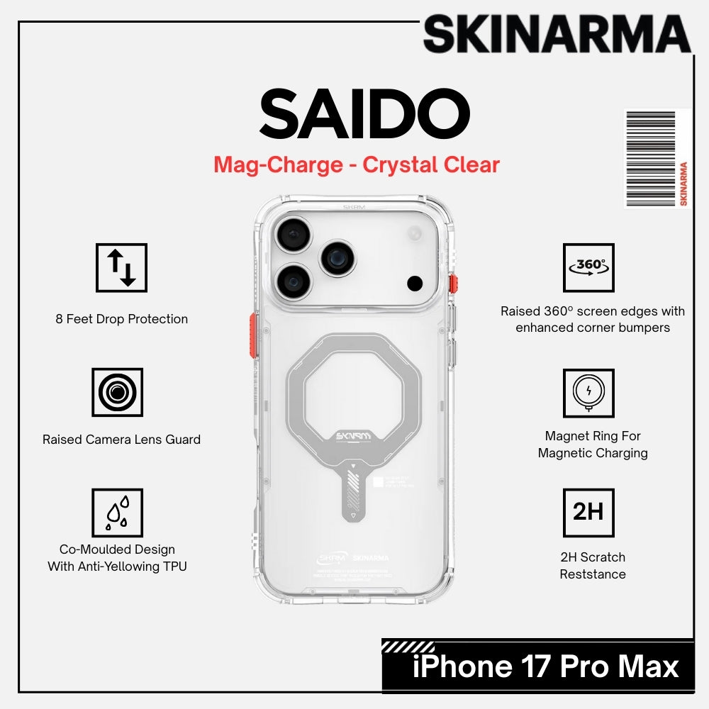 Skinarma - Saido Magsafe Case For iPhone 17 Pro Max - Crystal Clear