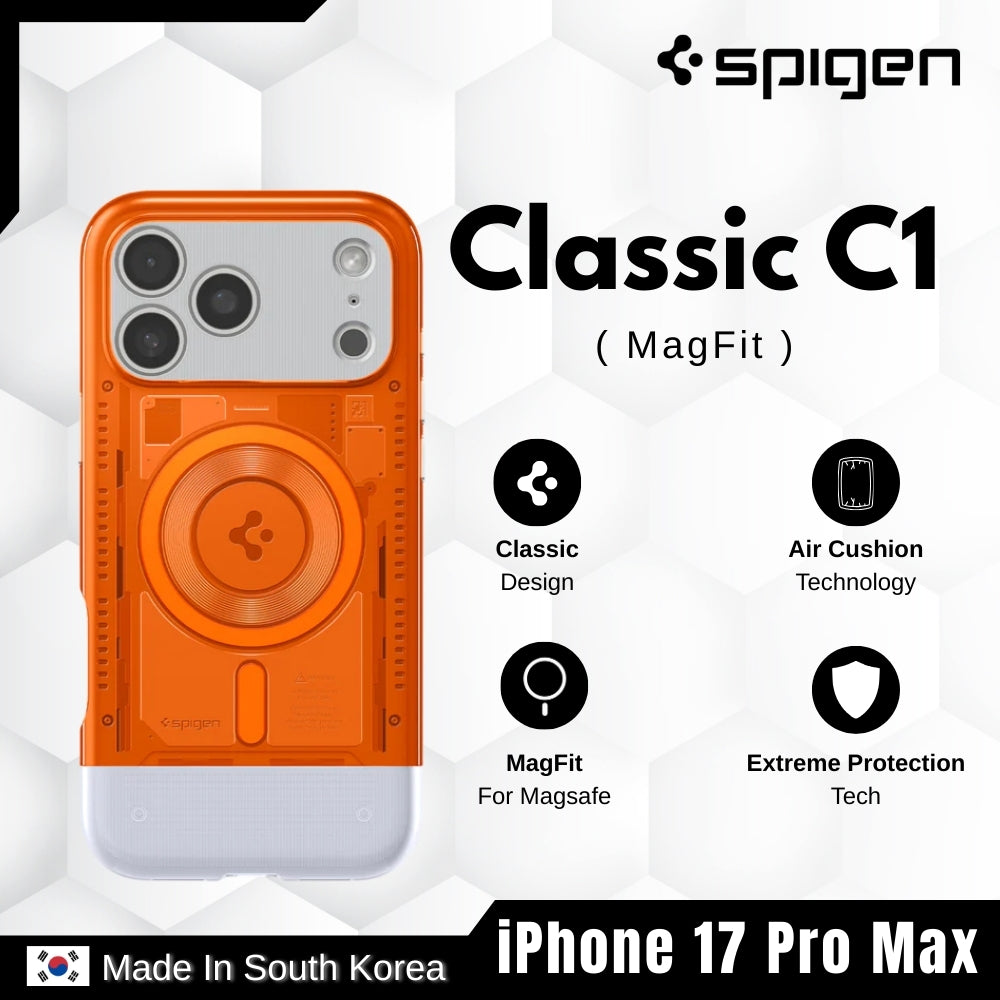 Spigen - Classic C1 Magfit Case For iPhone 17 Pro Max - Tangerine