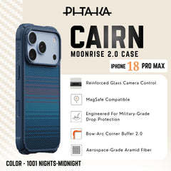 PITAKA - 1001 Nights-Midnight 01 Cairn Case For iPhone 18 Pro Max - Moonrise 2.0