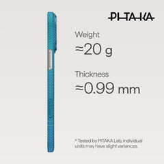 PITAKA - Glint Of Gold Ultra Slim ( Edge ) Case For iPhone 17 Pro - Lucid Blue