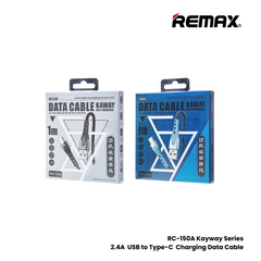 2.4A ( Type-C )-REMAX RC-150A Kayway Series 2.4A USB to Type-C Charging Data Cable - Silver