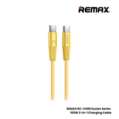 100W ( C to C )-REMAX RC-C106 C-C Infinity Series 100W Type-C to Type-C Fast Charging Data Cable - Gold