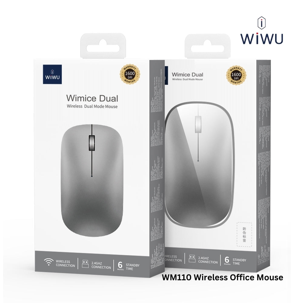 WIWU - WM110 Wireless Office Mouse (2.4G + Dual Bluetooth) - Tarnish