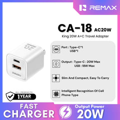 REMAX - CA-18 King 20W A+C Travel Adapter - White
