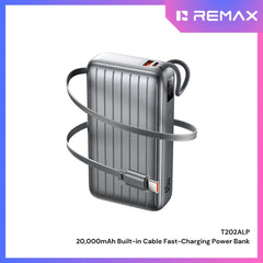 REMAX - T202ALP 20000mAh Built-In-Cable Fast Charging Power Bank ( PD45W+QC22.5W )- Grey