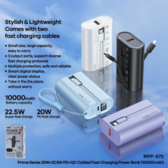 REMAX RPP-572 Prime Series 10000mAh PD+QC Fast Charging Power Bank(PD 20W+QC 22.5W) - Purple