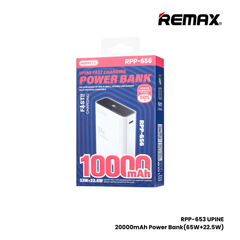 REMAX RPP-653 Upine Series 20000mAh PD+QC Fast Charging Power Bank(PD 65W+QC 22.5W) - Blue