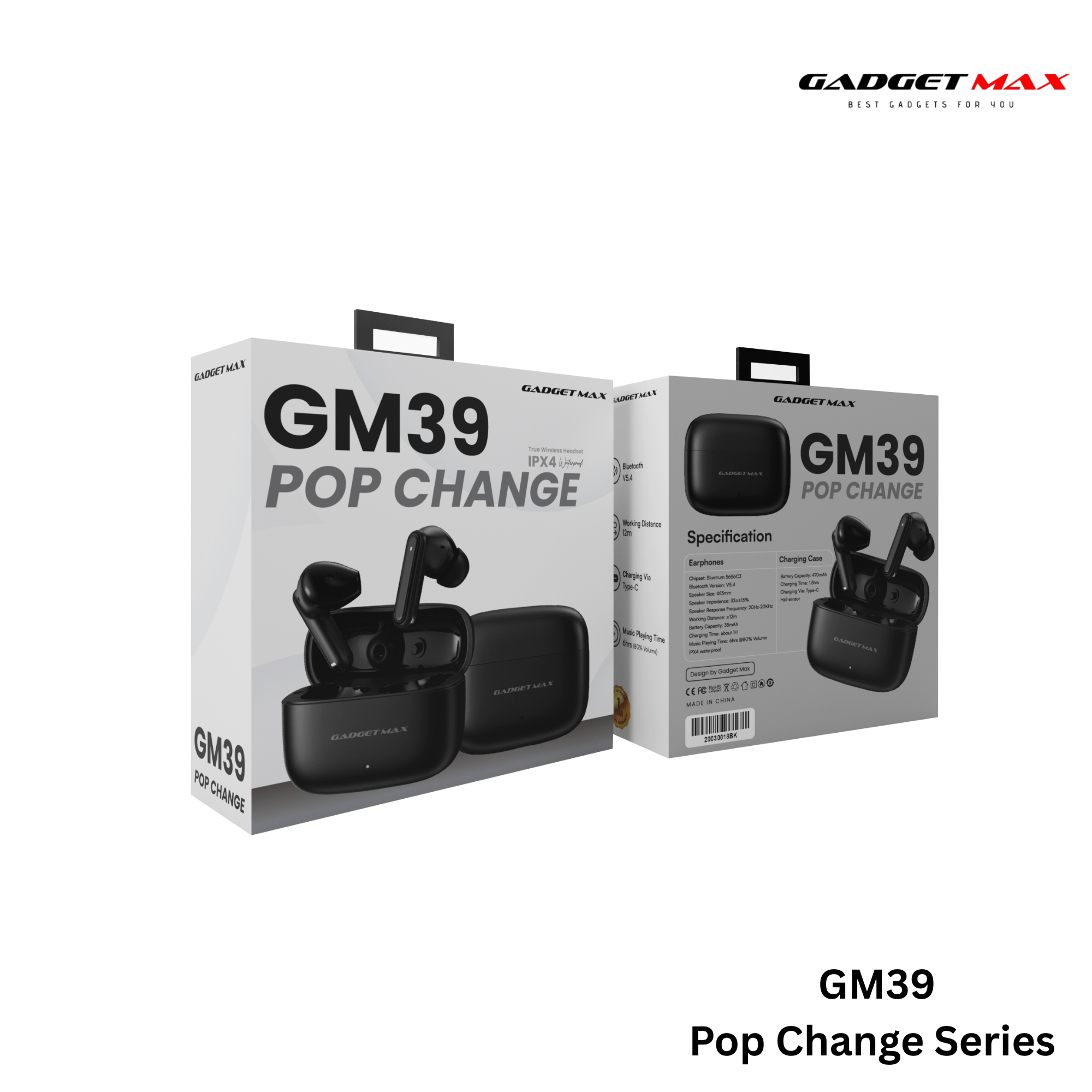 GADGET MAX - GM39 Pop Change Bluetooth Wireless Earbuds - Beige
