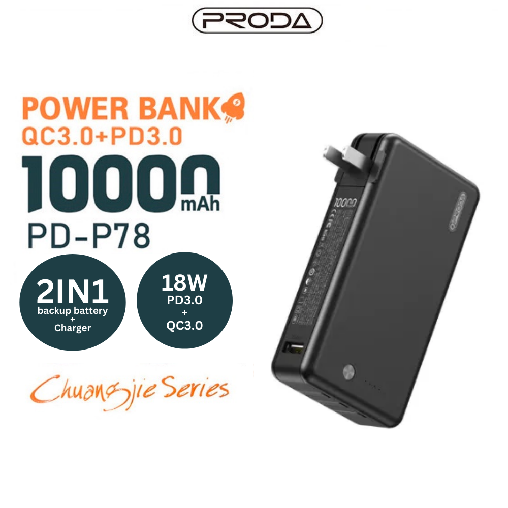 PRODA PD-P78 10000mAh CHUANG SERIES POWER BANK - Blue