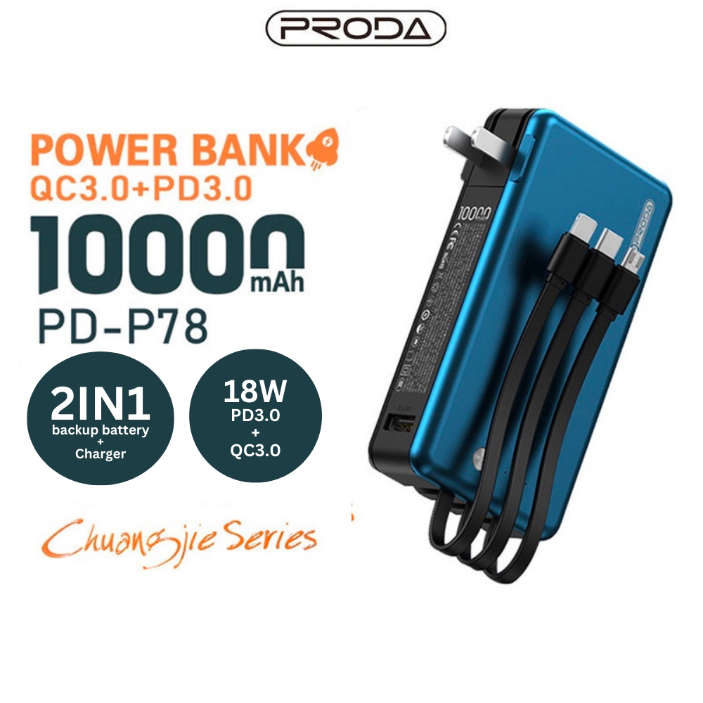PRODA PD-P78 10000mAh Power Bank CHUANG SERIES POWER BANK - Tarnish