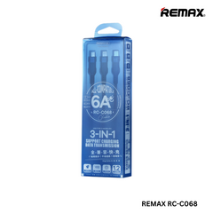 REMAX RC-C068 Kings Series 6A All-Compatible 3 in 1 Fast Charging Cable For Micro, Type-C , iPhone(1.2M)