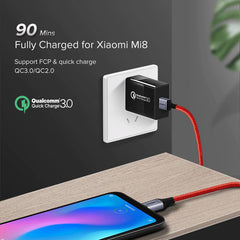 UGREEN US292 USB TO USB 2.0 TYPE.C CABLE 1M (QC3.0A) (5V2A - 480MB) (NYLON BRAID) (NICKEL PLATING ALUMINUM BRAID) - Red