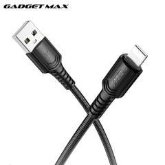 GADGET MAX - GX29 Woven Series USB To Lightning Charging Data Cable (2.4A) - Black