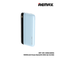 REMAX RPP-293 Kiren Series 10000mAh PD+QC Fast Charging Power Bank(PD 20W+QC 22.5W) - Blue